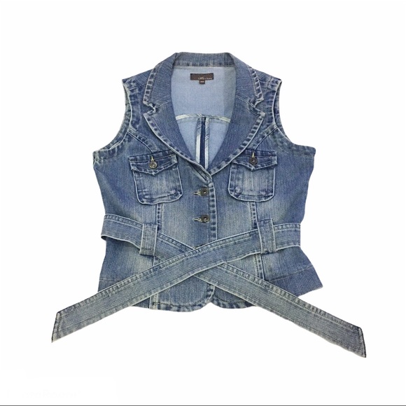 UB Jeans sleeveless denim jacket medium - Picture 7 of 9